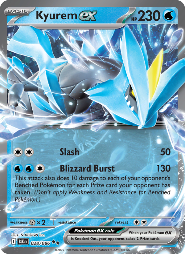 Kyurem ex 028/172 — Black Bolt (English Pokémon TCG card)