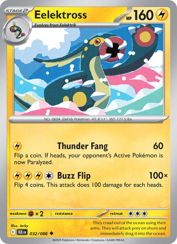 Eelektross 032/172 — Black Bolt (English Pokémon TCG card)