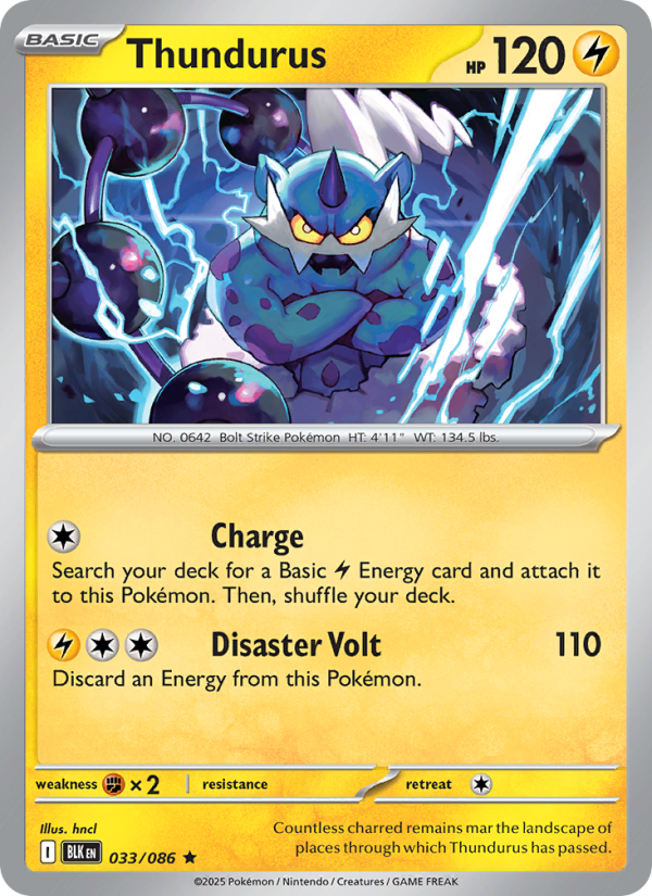 Thundurus 033/172 — Black Bolt (English Pokémon TCG card)