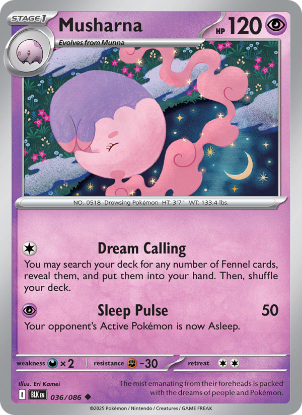 Musharna 036/172 — Black Bolt (English Pokémon TCG card)