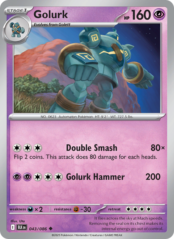 Golurk 043/172 — Black Bolt (English Pokémon TCG card)