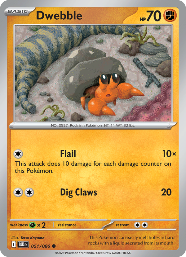 Dwebble 051/172 — Black Bolt (English Pokémon TCG card)