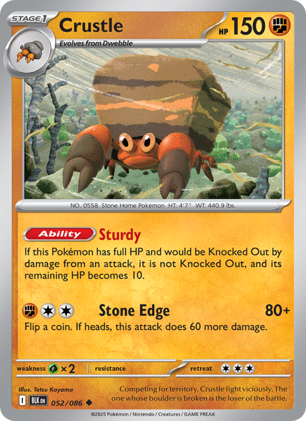 Crustle 052/172 — Black Bolt (English Pokémon TCG card)