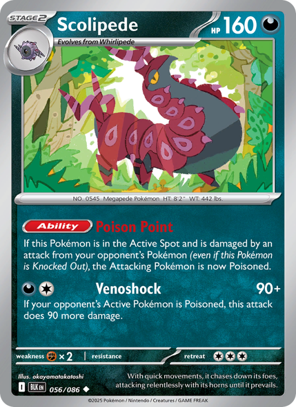 Scolipede 056/172 — Black Bolt (English Pokémon TCG card)