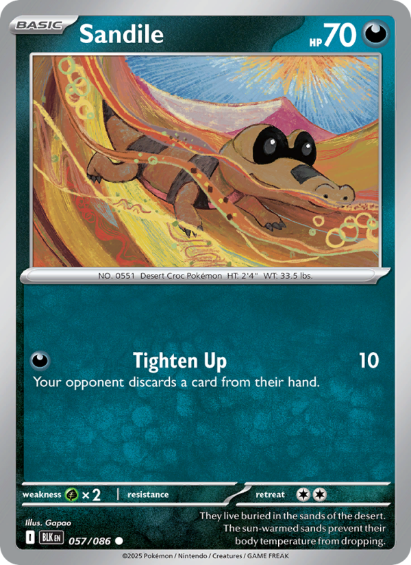 Sandile 057/172 — Black Bolt (English Pokémon TCG card)