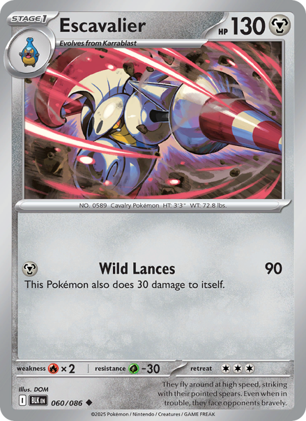 Escavalier 060/172 — Black Bolt (English Pokémon TCG card)