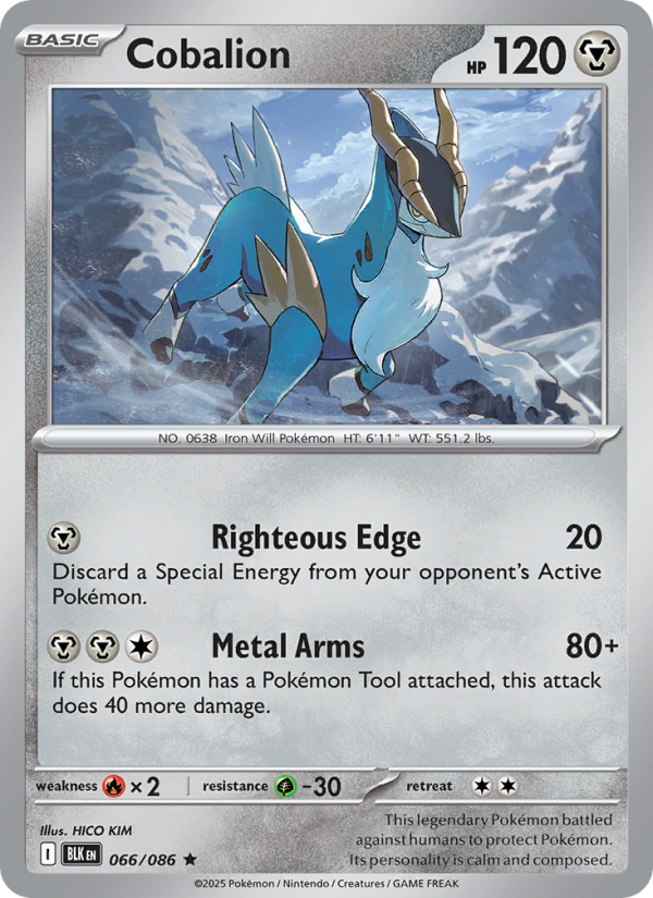 Cobalion 066/172 — Black Bolt (English Pokémon TCG card)