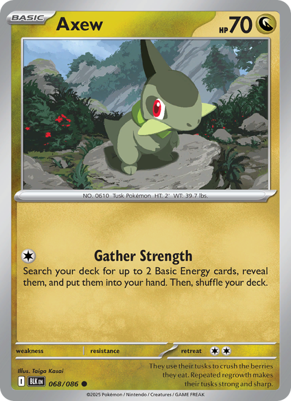Axew 068/172 — Black Bolt (English Pokémon TCG card)