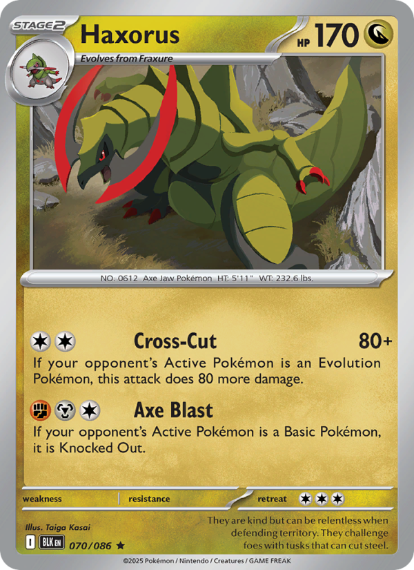 Haxorus 070/172 — Black Bolt (English Pokémon TCG card)