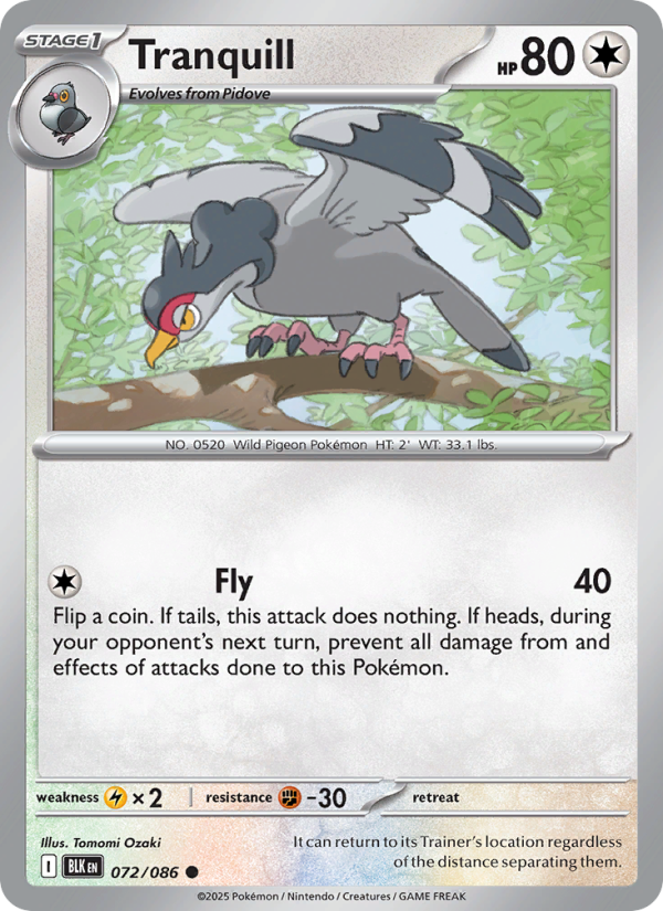 Tranquill 072/172 — Black Bolt (English Pokémon TCG card)