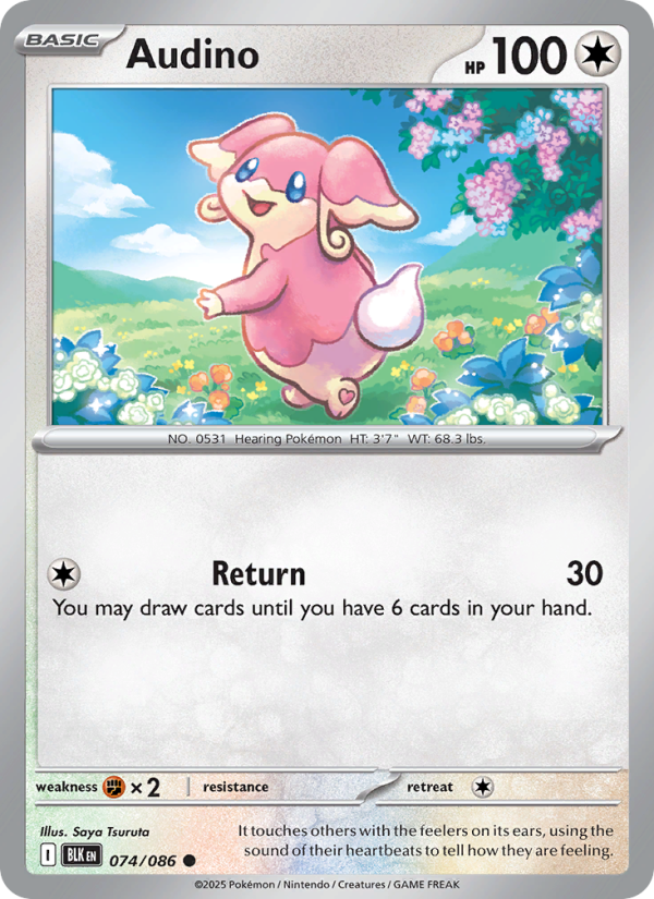 Audino 074/172 — Black Bolt (English Pokémon TCG card)