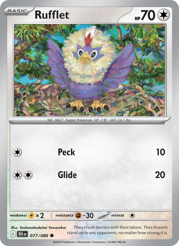 Rufflet 077/172 — Black Bolt (English Pokémon TCG card)