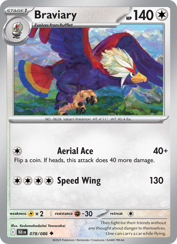 Braviary 078/172 — Black Bolt (English Pokémon TCG card)