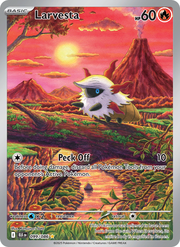 Larvesta 099/172 — Black Bolt (English Pokémon TCG card)