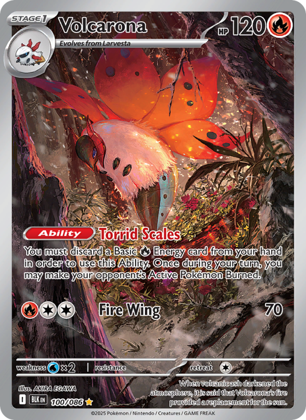 Volcarona 100/172 — Black Bolt (English Pokémon TCG card)