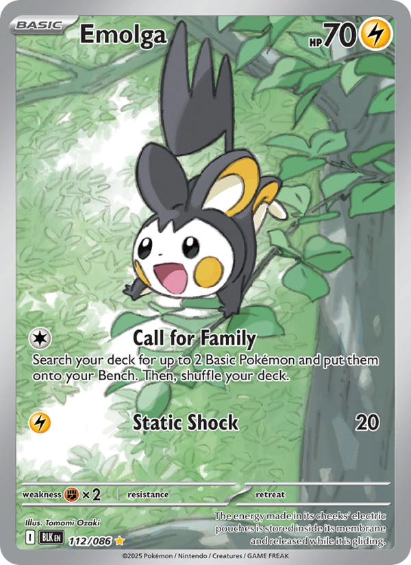 Emolga 112/172 — Black Bolt (English Pokémon TCG card)