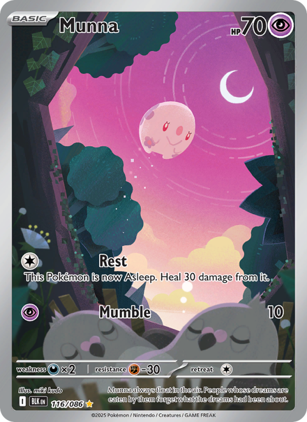 Munna 116/172 — Black Bolt (English Pokémon TCG card)