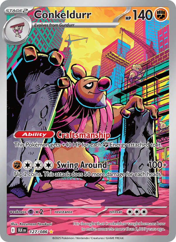 Conkeldurr 127/172 — Black Bolt (English Pokémon TCG card)