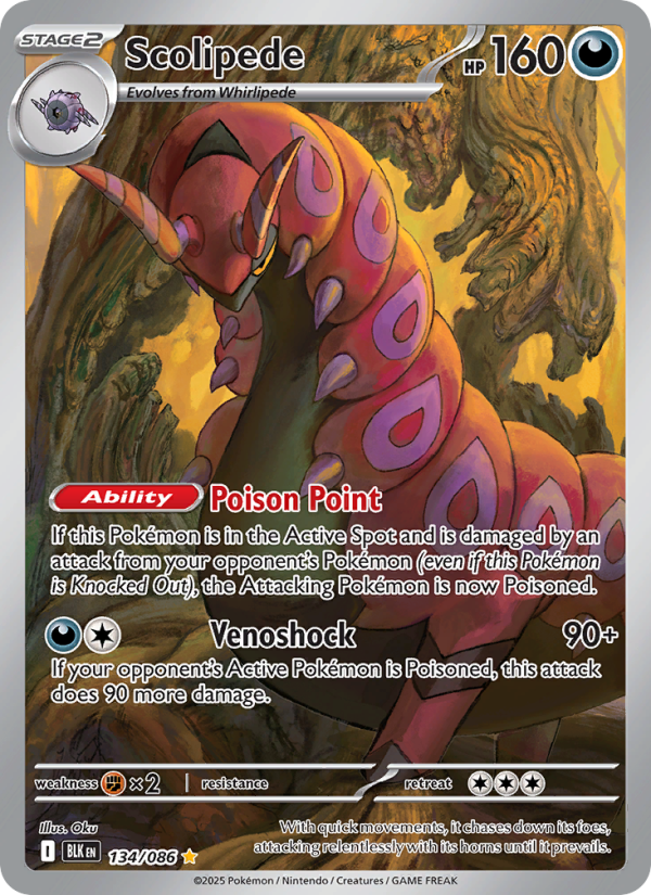 Scolipede 134/172 — Black Bolt (English Pokémon TCG card)