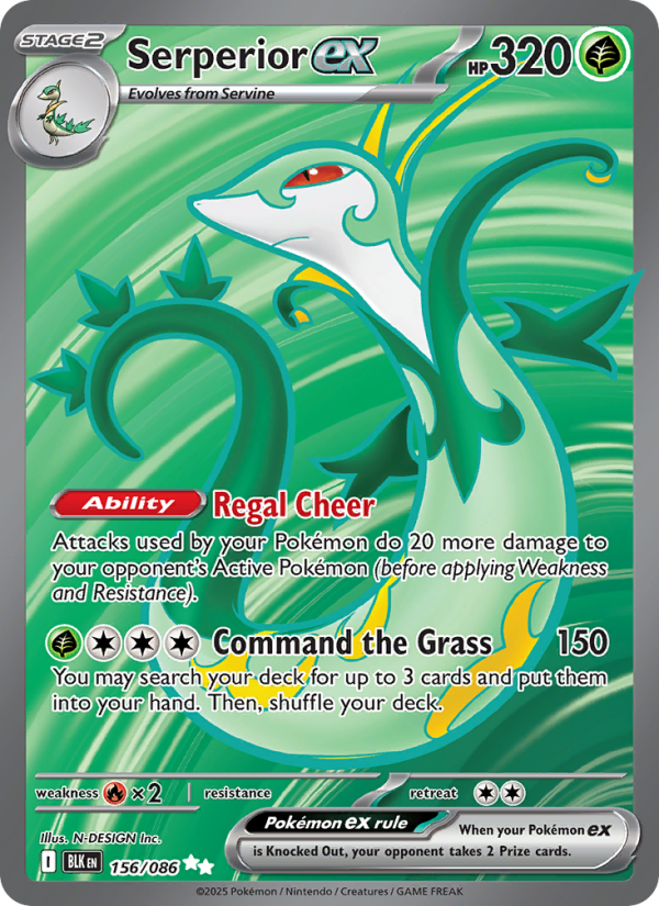 Serperior ex 156/172 — Black Bolt (English Pokémon TCG card)
