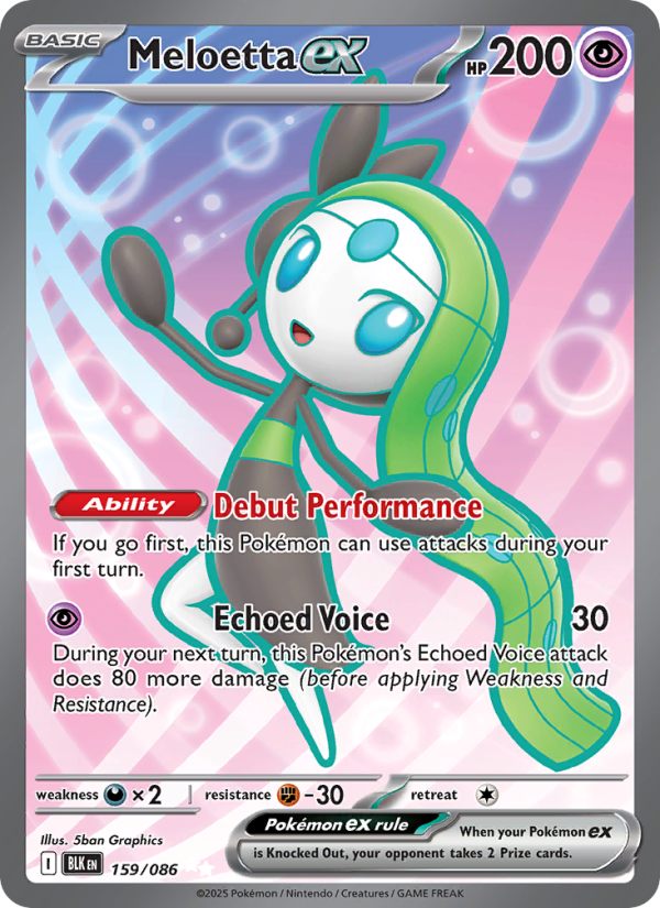 Meloetta ex 159/172 — Black Bolt (English Pokémon TCG card)