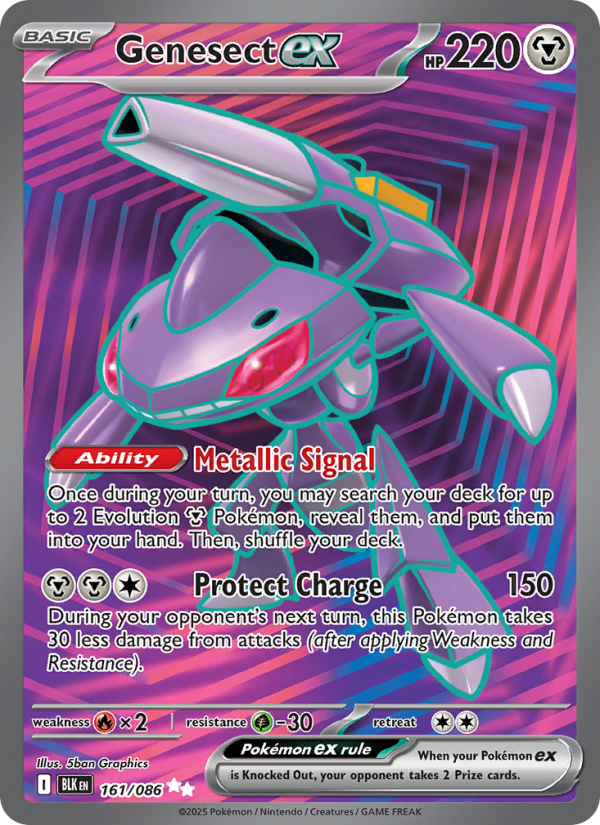 Genesect ex 161/172 — Black Bolt (English Pokémon TCG card)