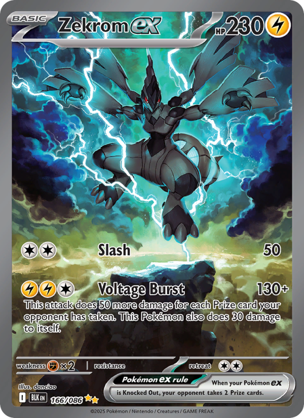 Zekrom ex 166/172 — Black Bolt (English Pokémon TCG card)