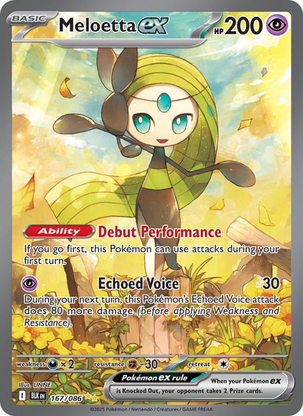 Meloetta ex 167/172 — Black Bolt (English Pokémon TCG card)