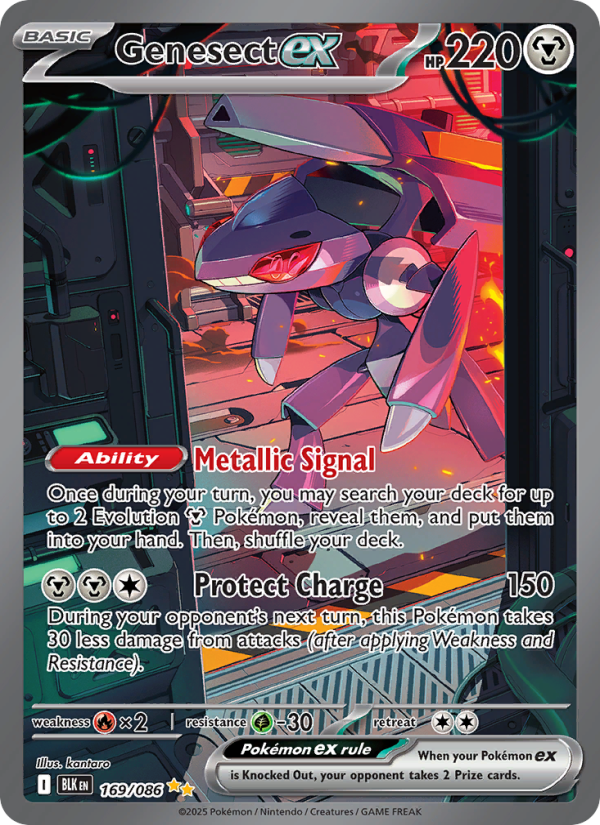 Genesect ex 169/172 — Black Bolt (English Pokémon TCG card)