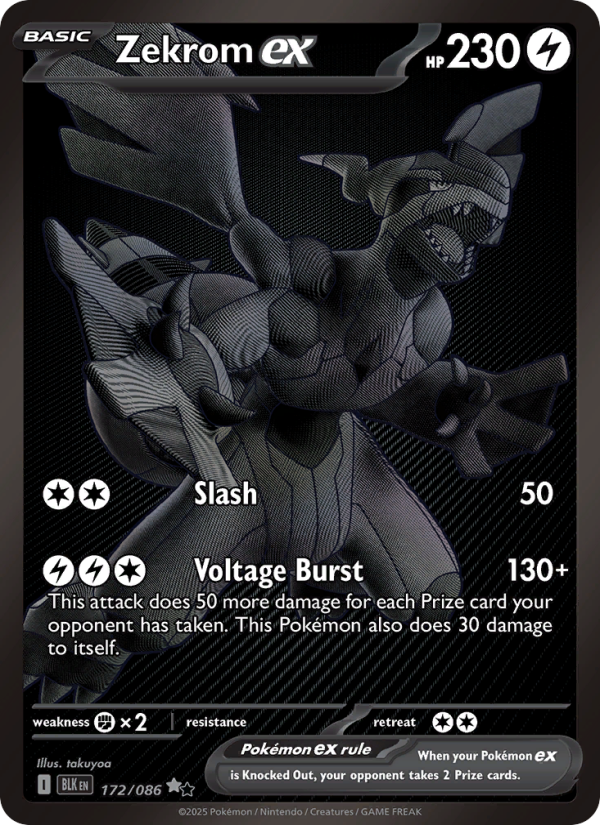 Zekrom ex 172/172 — Black Bolt (English Pokémon TCG card)
