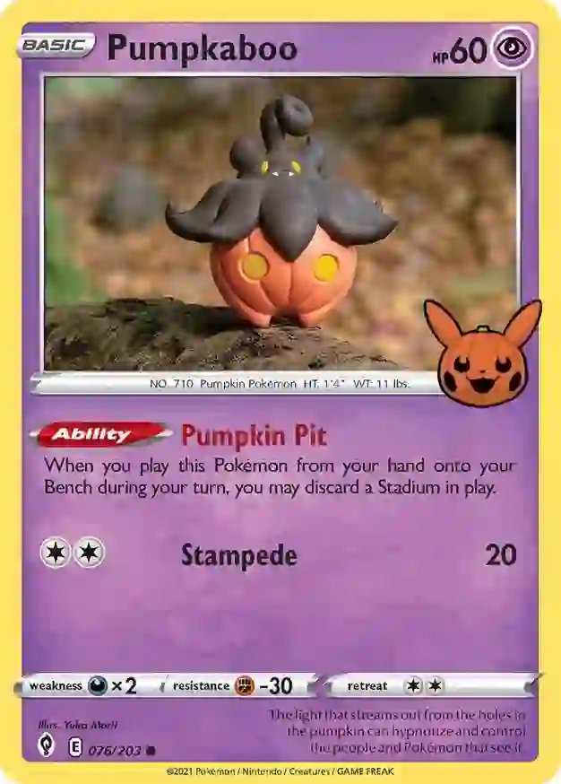 Pumpkaboo 076/30 — Trick or Trade 2022 (English Pokémon TCG card)
