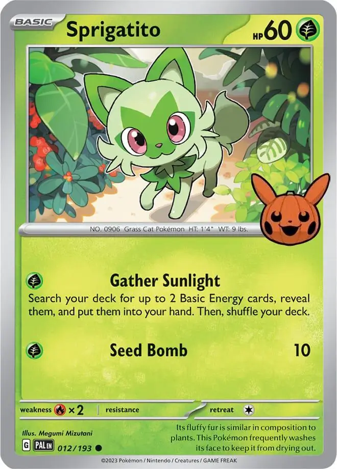Sprigatito 001/30 — Trick or Trade 2024 (English Pokémon TCG card)